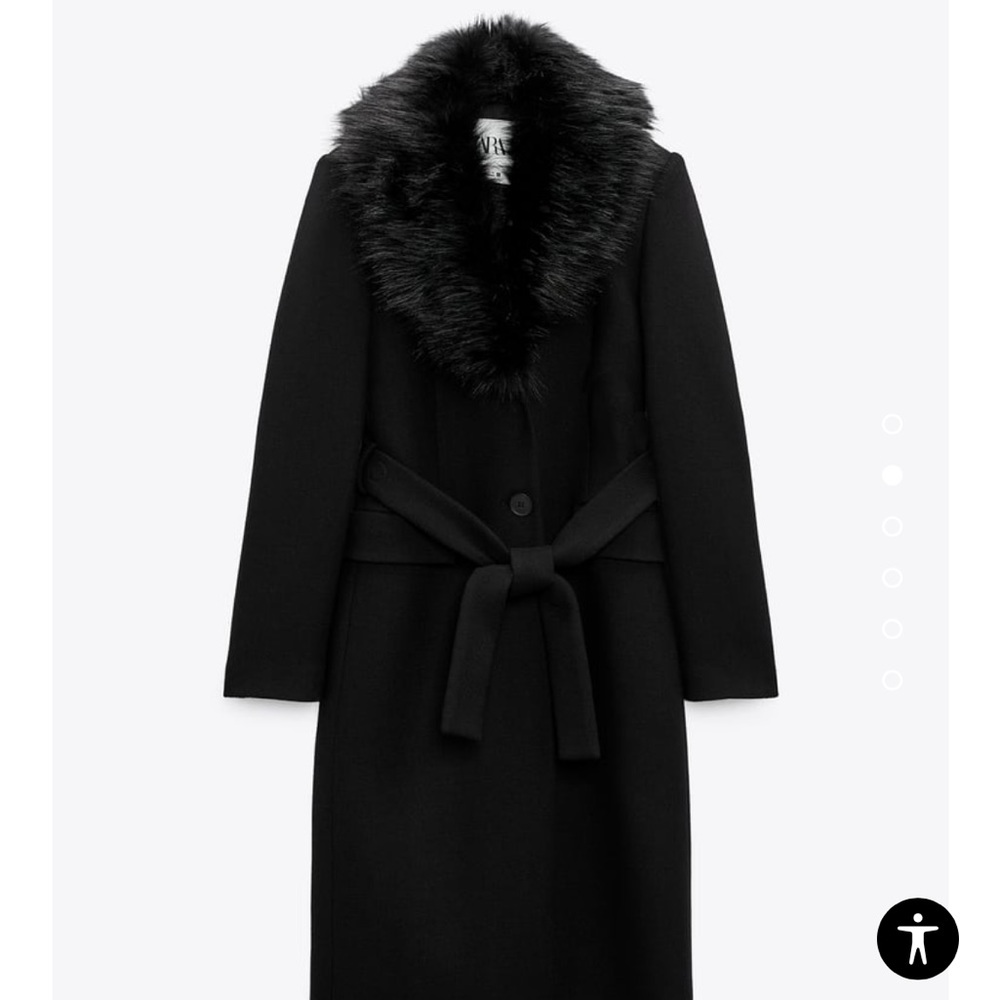 Zara faux Fur Collar Wool Blend Coat